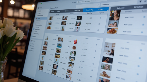 图像识别系统界面,显示多个图像分类结果,现代化设计风格,科技感界面